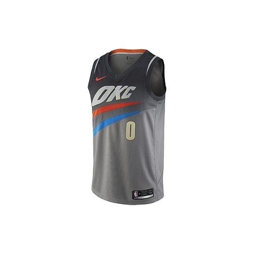 Nike NBA Oklahoma City Thunder Russell Westbrook City Swingman Jersey Gray Men s 912134-040 M