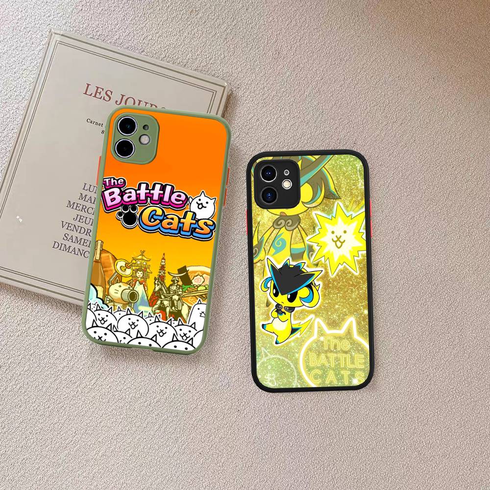 B-Battle Cats Anime Spiel Handyhülle Für IPhone 16e 16 15 14 13 12 11 Pro Max X XS Max Plus Matt Klar