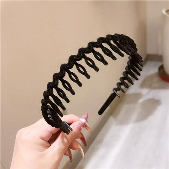 Autumn/Winter Non-Slip Flocked Headband with Teeth for Women - Frizzy Hair Organizer & Face Wash Hair Clip