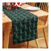 Christmas Table Runner Soft Plush Jacquard Christmas Tree Table Runner Solid Color Sequin Xmas Table Runner for Dining Table Home Dinner Party Decor