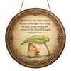 2D Flat, 1pc Round Aluminum Metal Sign, "Butterfly Resting in the Rain" Vintage Plaque, Inspirational Quote Life Storm Art Poster Decor Sign