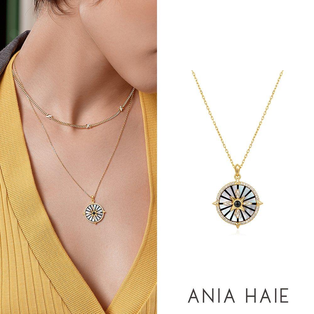 

Gold Astrolabe 925 Silver Necklace N061-07G