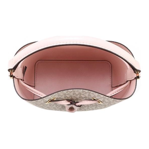 Michael Kors MK Suri Monogram Drawstring Leather Bucket Bag Women Bags Vanilla Pink 35TOGU2COB-640