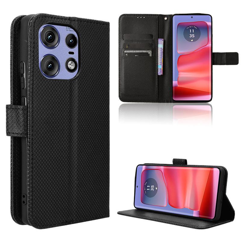 

Флип-чехол для Motorola Edge 50 Pro, кожаный чехол [Flip Vintage Leather], ударопрочный, прочный, ретро-чехол для телефона Motorola Edge 50 Pro чёрный