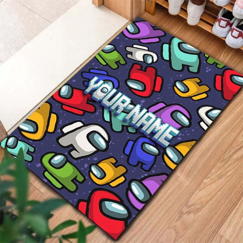 Among Us Custom Name Carpet Rug for Living Room Bedroom Home Sofa Decoration,Kids Play Non-slip Floor Mat