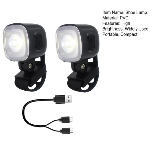 1 Pair LED Shoe Lights Rechargeable Headlights Waterproof High Lumens Ultralight Hands-Free Flashlights Running Shoe Lamps