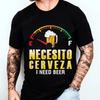 Fashion Casual T-Shirt NECESITO CERVEZA Printed Mens T-Shirt Fashion T-Shirt Summer Beer T-Shirt Fashion Casual Top