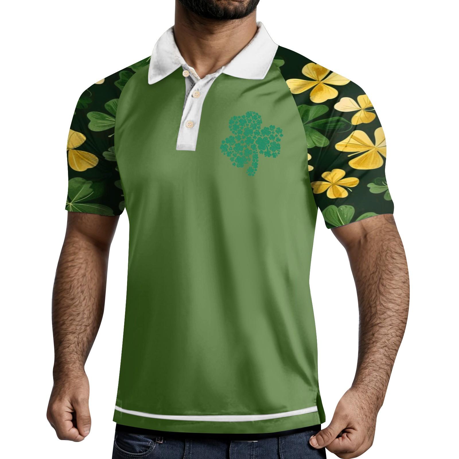 

Мужская летняя дышащая рубашка с короткими рукавами и культурой отдыха XL зелёный