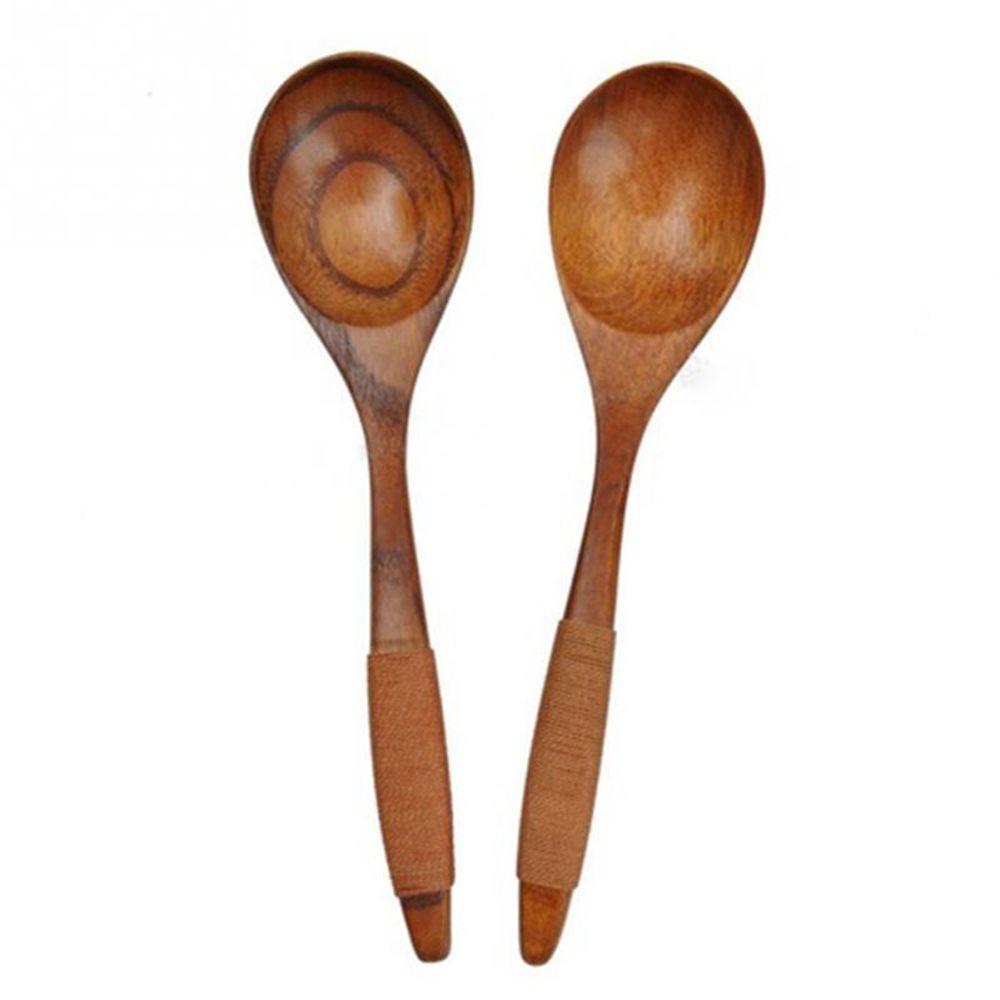 Coffee Dessert Tableware Wood Black Walnut Hand-made Wooden Spoon Cooking Utensil Kitchen Tool Soup Spoon