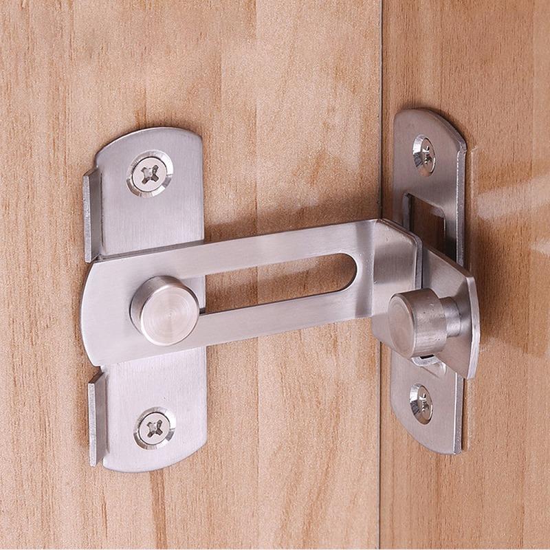 1PC Barn Door Cast Metal Hook Latch Lock Texture Country Rustic Decoration Ornament American Right Angle Sliding Door Buckle