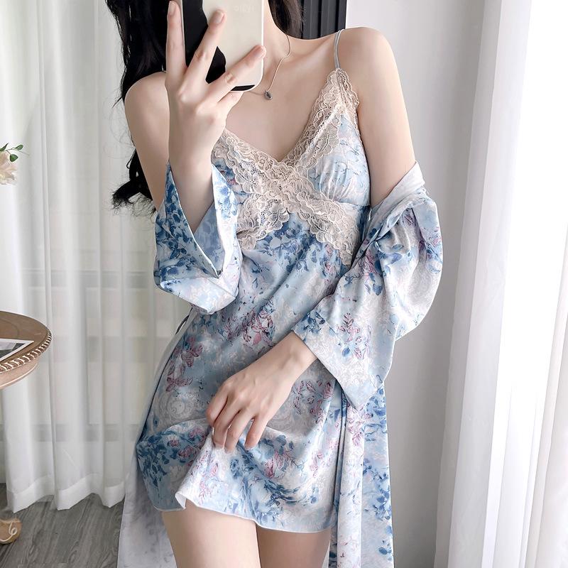 Sommer Eis Seide Spitze Camisole und Shorts Set für Damen