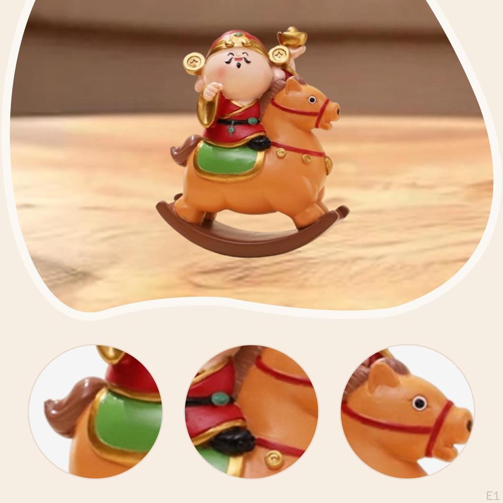 God of Wealth Figurine Desktop Ornament Cartoon Creative Fortune Statue Feng Shui Decor for