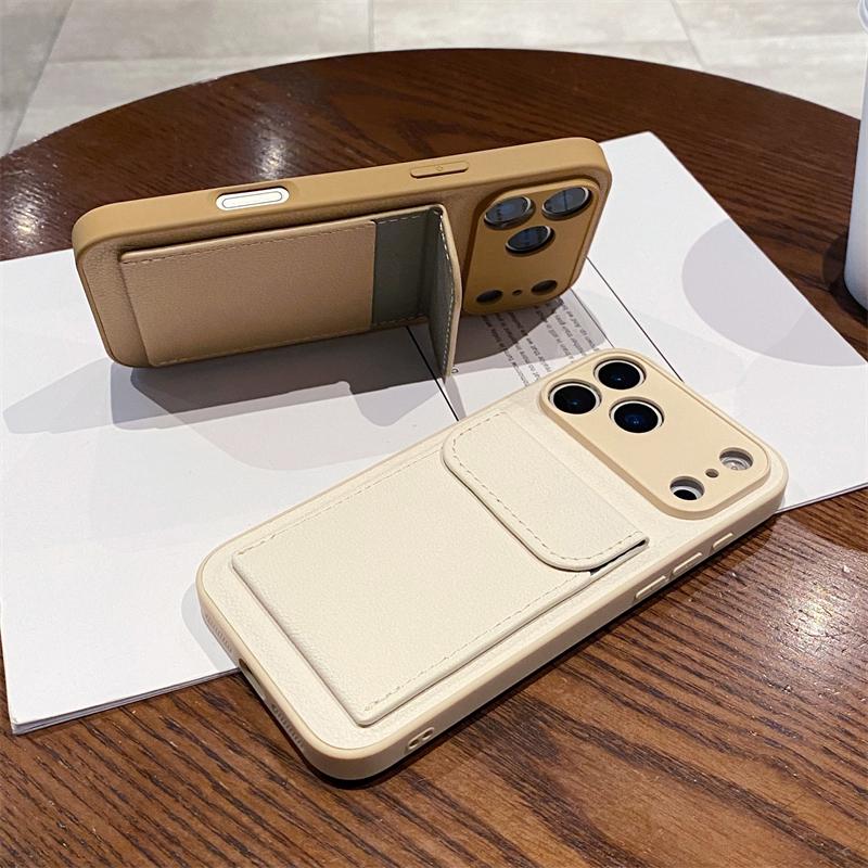 Card Slot Pocket Holder Wallet Case for iPhone 17 Air 16 E 15 14 12 13 Mini 11 Pro Max X XS XR Shockproof Leather Cover