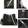 FOXLOVER Lichee Print Crossbody Bag for Vegan Leather Trendy Shoulder Handbag with Wide Black Women, Purse, Strap,