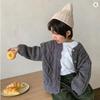 Jenter Strikket Genser Cardigan Mote Baby Grov Ull Hamp Retro Cardigan Gutter Jakke Barneklær