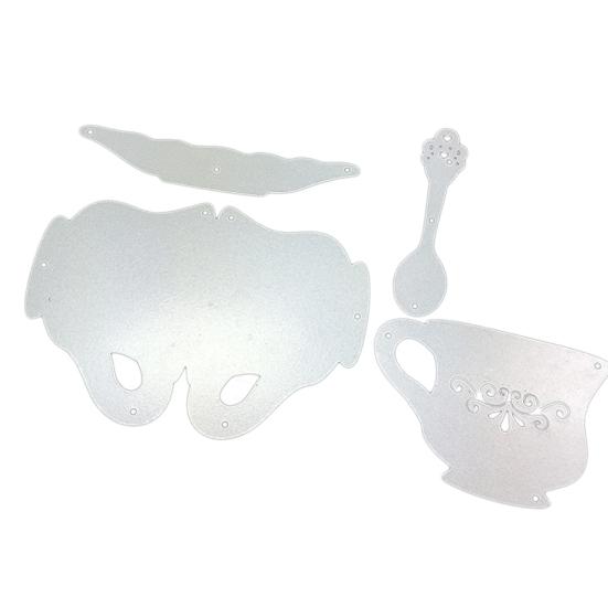 Vintage Tea Cup Spoon Metal Cutting Dies DIY Scrapbook Paper Cards Album Stencil