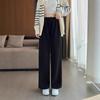 Petite Women's Mink Velvet Wide Leg Pants - Autumn/Winter Cozy Casual Wear