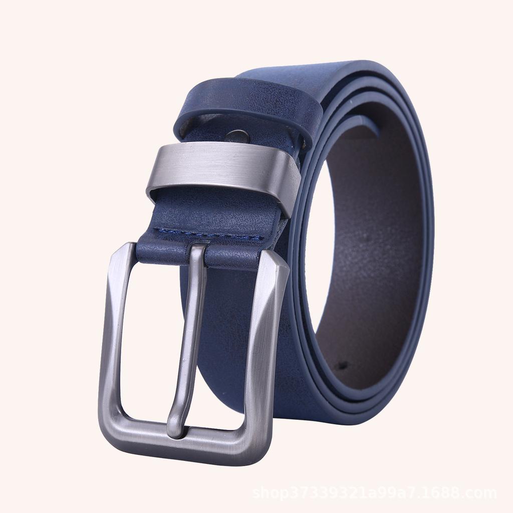 Solid Color Men'S Pin Buckle Belt Student Buckle Men'S Flat Belt Casual Belt