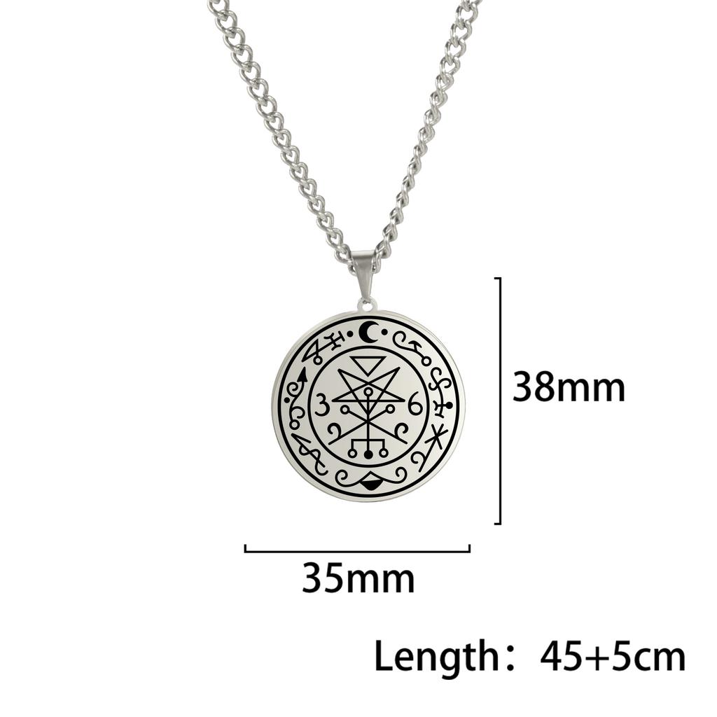 Dawapara Sigil of Lilith Necklace Seal Supernatural Amulet Stainless Steel Gothic Pagan Jewelry Religious Gift