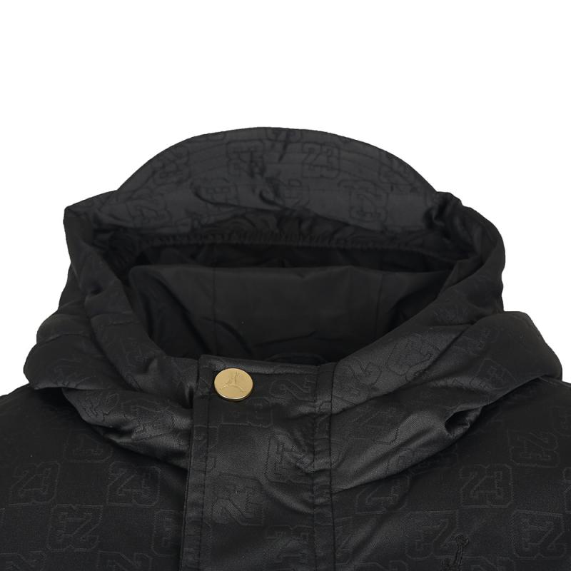 Jordan Fashionable Simple Warm Hooded Short Duck Down Jacket Kids Jackets Black HQ7098-010