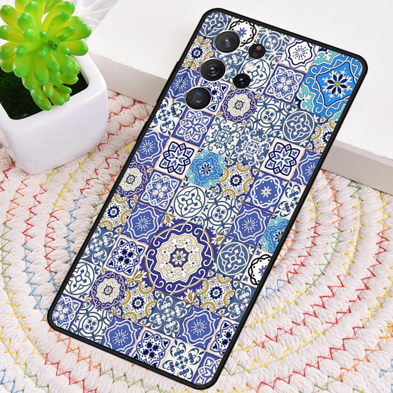 Moroccan Tile Silicone Phone Case For Samsung Galaxy note 10 pro S26 S25 S24 S23 S22 S21 Plus S25Ultra Capa Cover