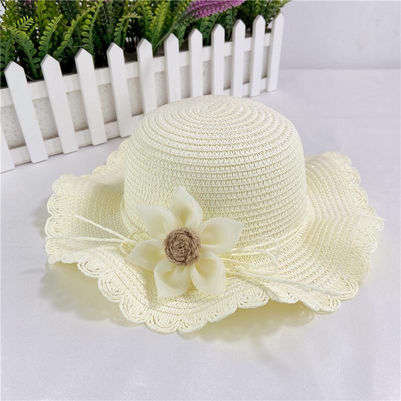 Kids Sun Hat Girls Spring Summer Straw Hat Sun Hat Sun Hat Princess Lace Flower Bag Beach Hat