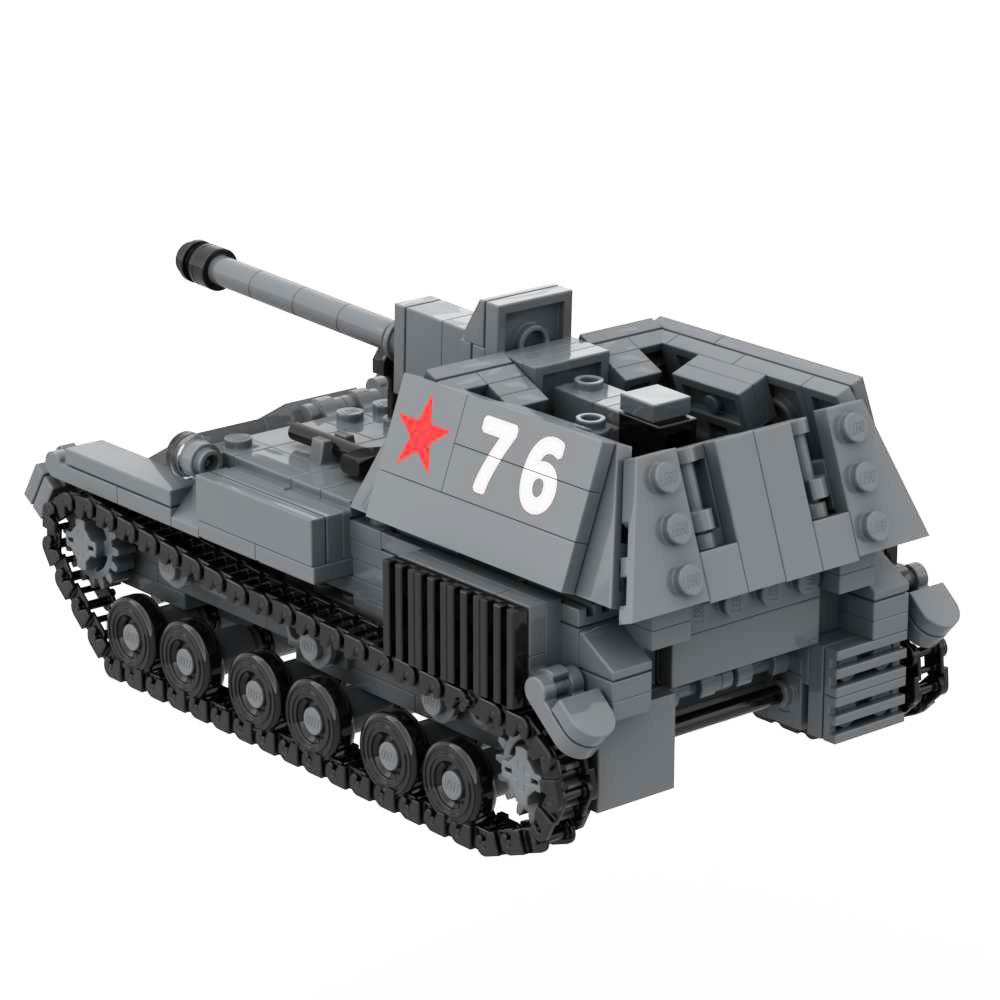SU-76 Self-Propelled Gun Building Blocks Set Military Weapons Toy with 2 Soldiers Bricks Kit Su76 Christmas Birthday Gifts