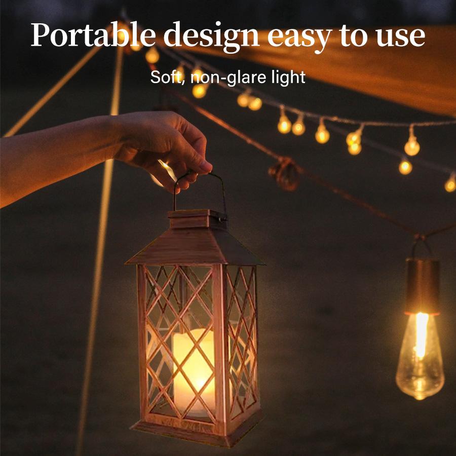 Garden Solar Palace Lantern Led Light Lawn Landscape Hanging Atmosphere Candle Lamp Floor Outdoor Solar Garden Decor Lighting