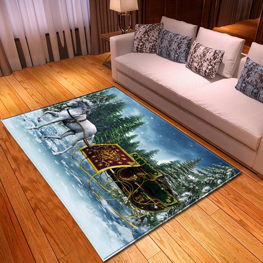 Horses Living Room 3D Carpets Boys Kids Room Rugs 3D Moon Horse Bedroom Mat Kitchen Area Rug Bath Mat Indoor Entrance Doormat
