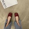 Gentle Late Red Wedding Shoes Fairy Shoes Grandma Shoes Small Flat 2025 Doudou New Single Shoes Late Spring
