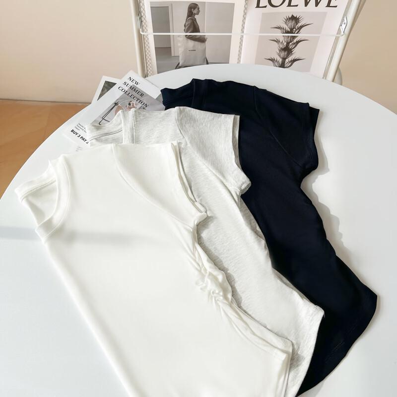 Yuzhaolin Women's Slim-Fit Round Neck Short Sleeve T-Shirt