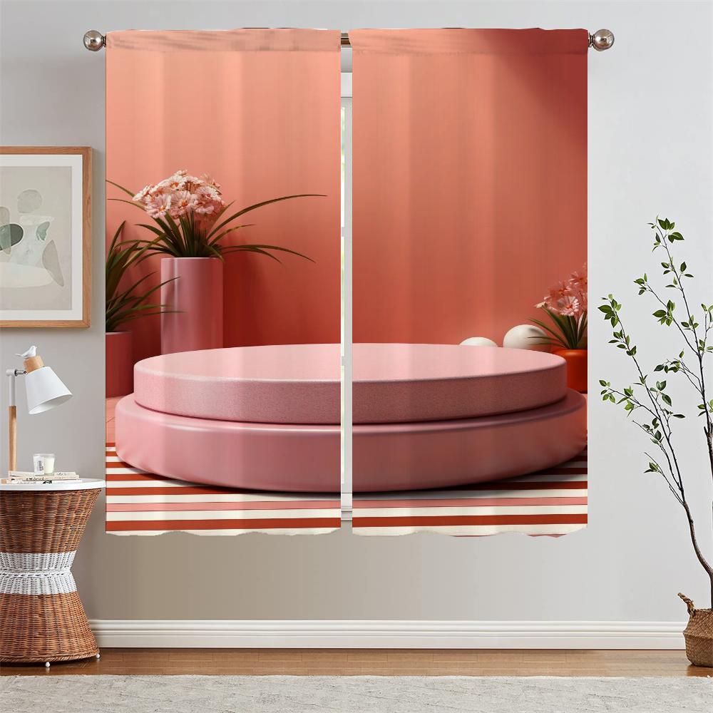 Morandi Pink Kitchen Curtains Salon 2 Cheap Pieces Short Window Curtains Home Chiffon Curtain Tiebacks Blinds Curls Tentacles