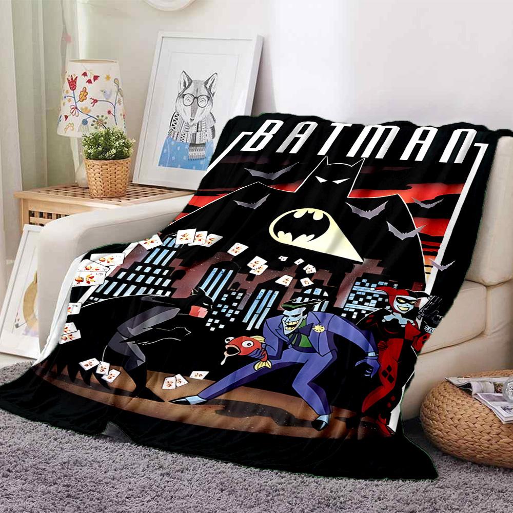 1pc Batman Flannel Throw Blanket - HD Printed Lightweight Soft Warm All-Season Blanket for Sofa, Bed, Travel091