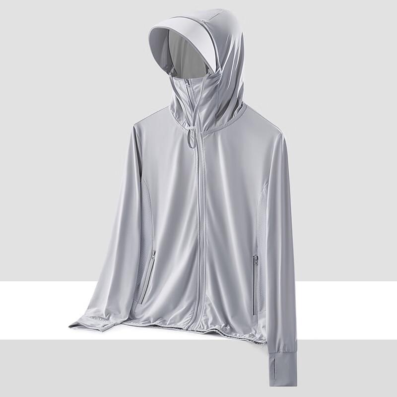 JIAOXIU Summer Unisex Ice Silk Sun Protection Hoodie with Large Brim