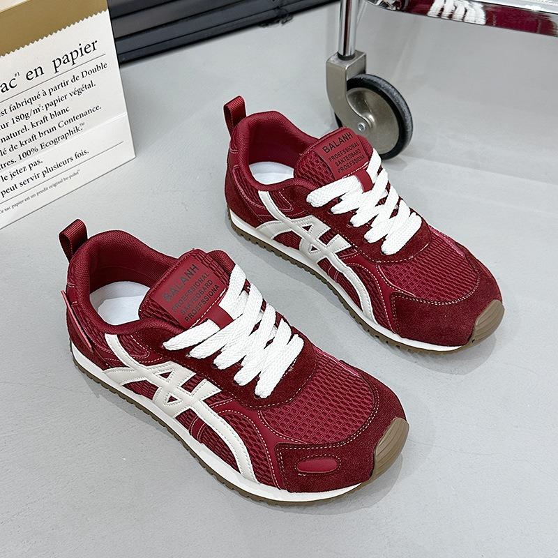New leather breathable mesh platform women's summer and autumn versatile casual sports running shoes casual shoes
