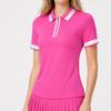 Womens Breathable Fitness Tee Slimming Loose Short Sleeve Polo Top Gym Running Tennis Golf
