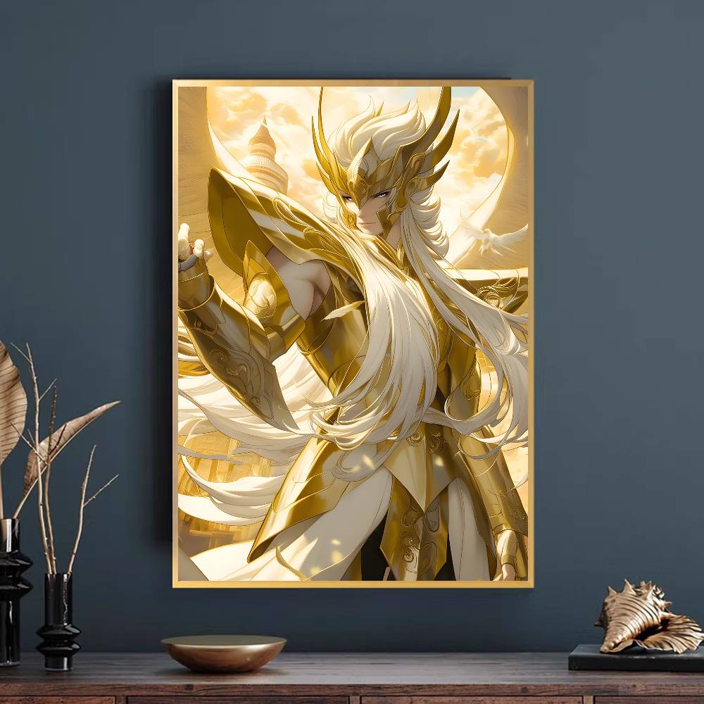 Plakat Saint Seiya Samoprzylepna Sztuka Wodoodporny Papierowy Naklejka Kawiarnia Bar Pokój w Domu Studenckim Dekoracja Ściany