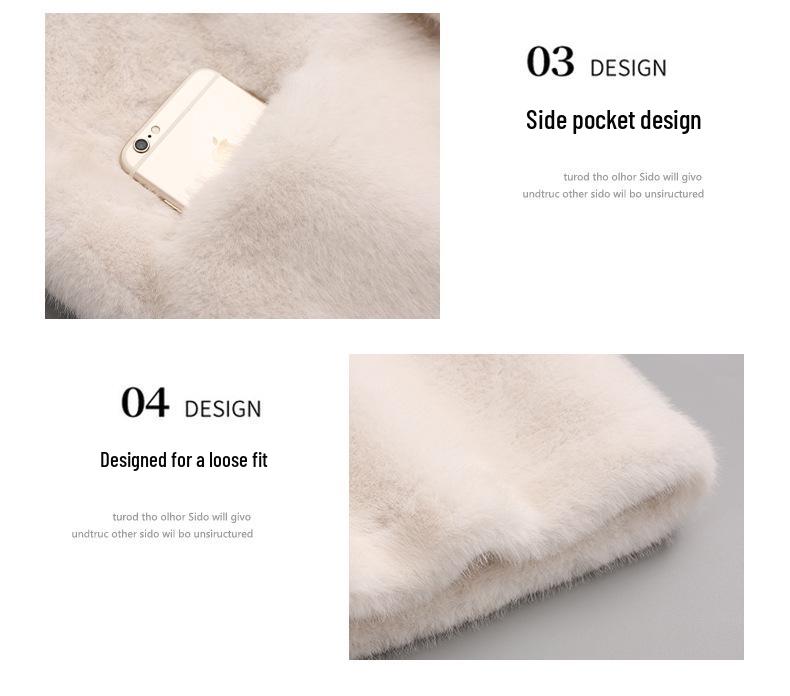 Girls' 2025 Mink Velvet Winter Coat with Lamb Fur Trim