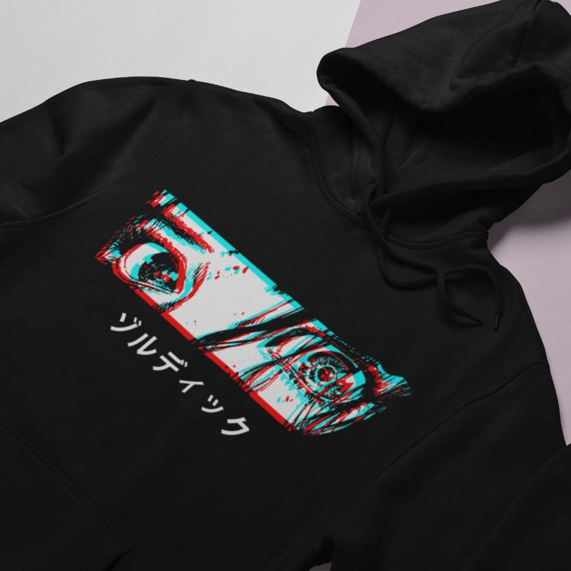 Sad Anime Girl Eyes Hoodie Autumn Winter Women Casual Harajuku Fashion Streetwear O-Neck Long Sleeve Sweatshirts Fleece Pullover