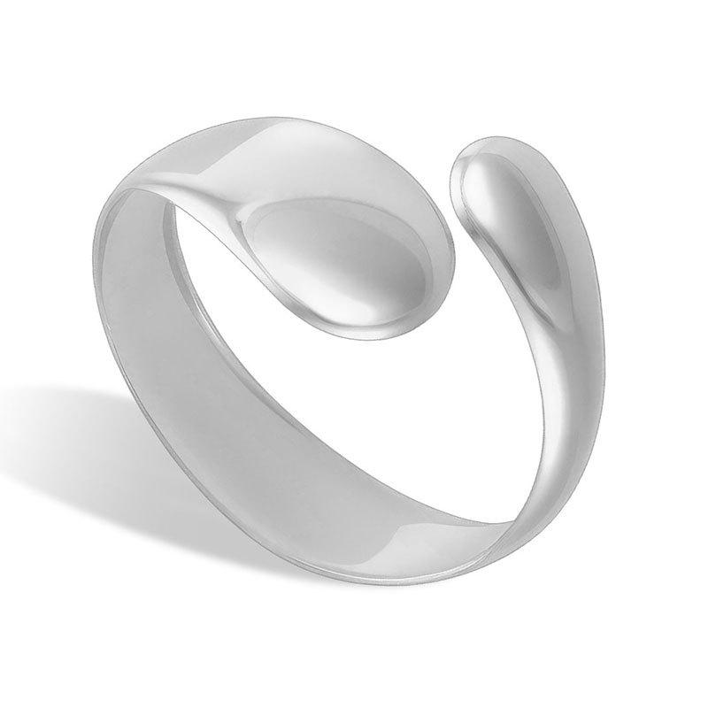Water Drop Shape Open Cuff Bracelet - Polished Punk Metal Jewelry for Daily Wear