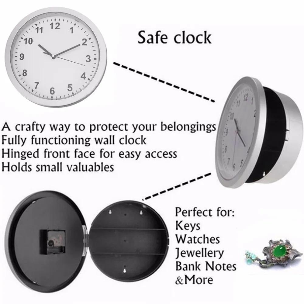 Plastic Wall Clock Safety Box Vintage Secret Storage Box Cash Safes Hidden Safe  Decoration