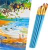 5Pcs Blue Nylon Hair Drawing Brush Art Painting Set Tool(flat)