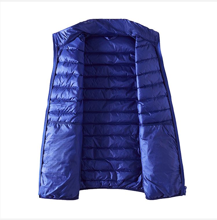 Men's Large Size Lightweight Down Vest - Stand Collar Sleeveless Jacket for Autumn/Winter