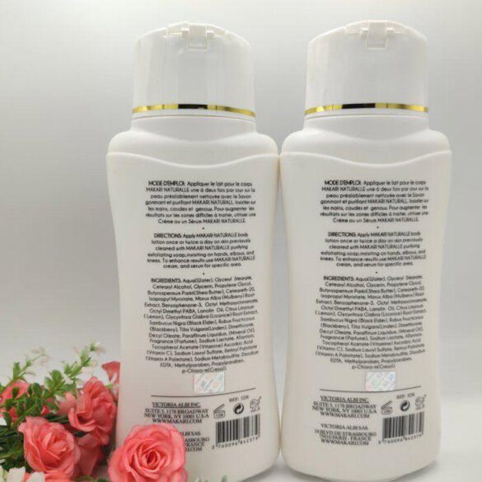 Lait Corporel - Makari - Multi-vitaminés Éclaircissant - 480ml X2 - Beurre De Karité - Hydratation Intense