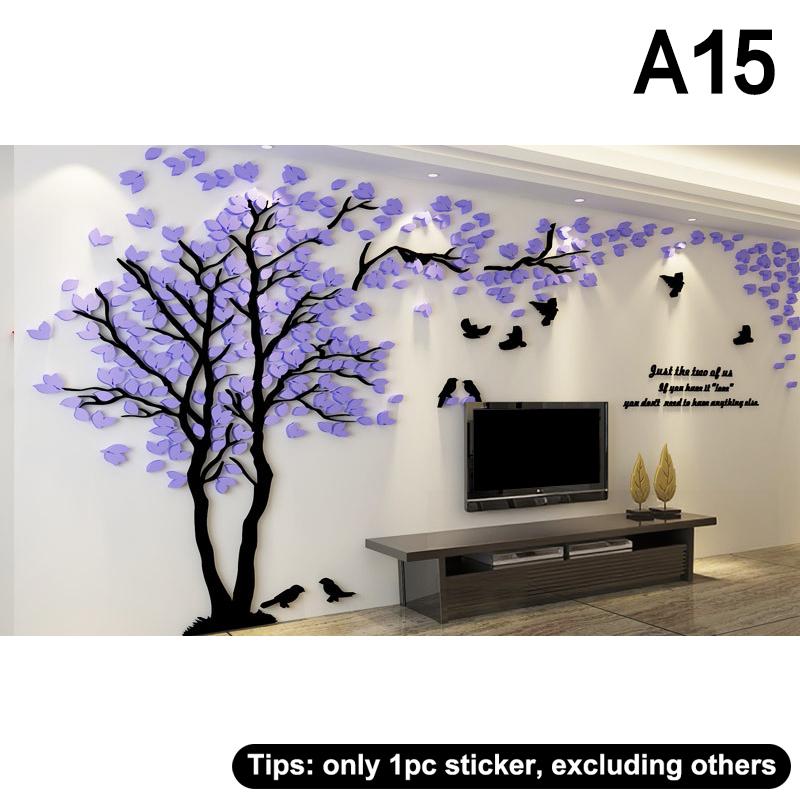 3D Acrylic Tree Wall Stickers Self-Adhesive Home Background Wall Wall Decal Wall Stickers Home Decoration, Bedroom Wallpaper
