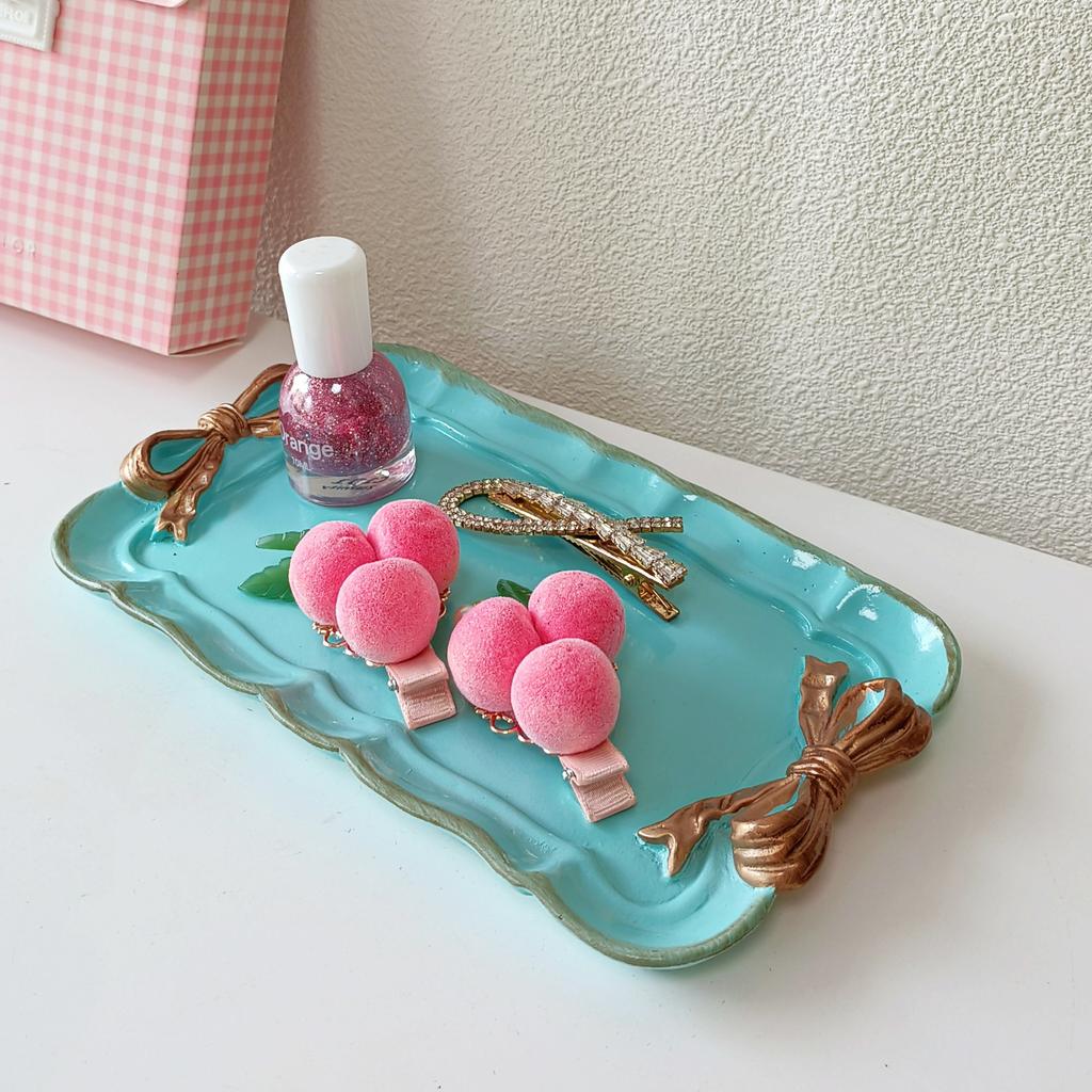 Piece Bow Tray Fruit Dessert Resin Tray Cake Jewelry Storage Tray Party Decoration Tableware Candy Tray Organizer Tools