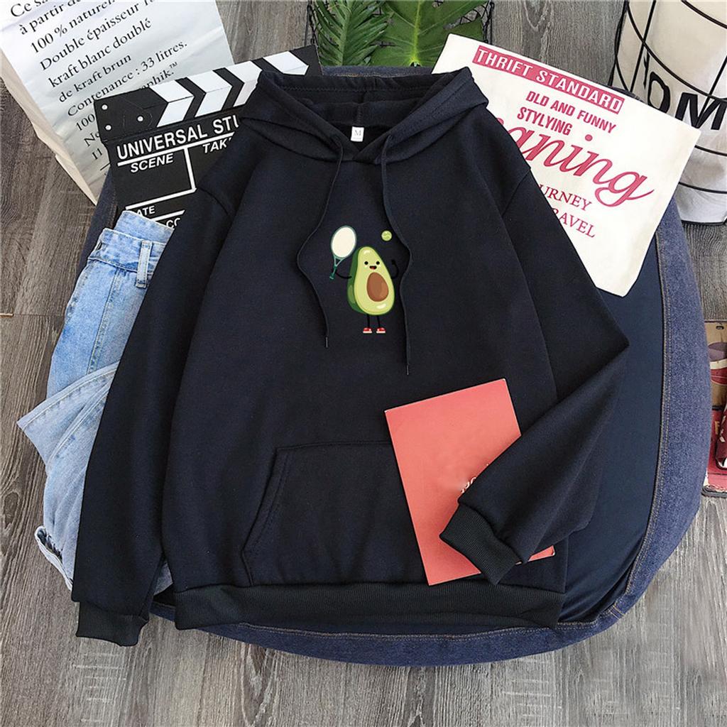 Womens Long Sleeve  Hoodies Drawstring Pullover Print Loose Sweatshirts