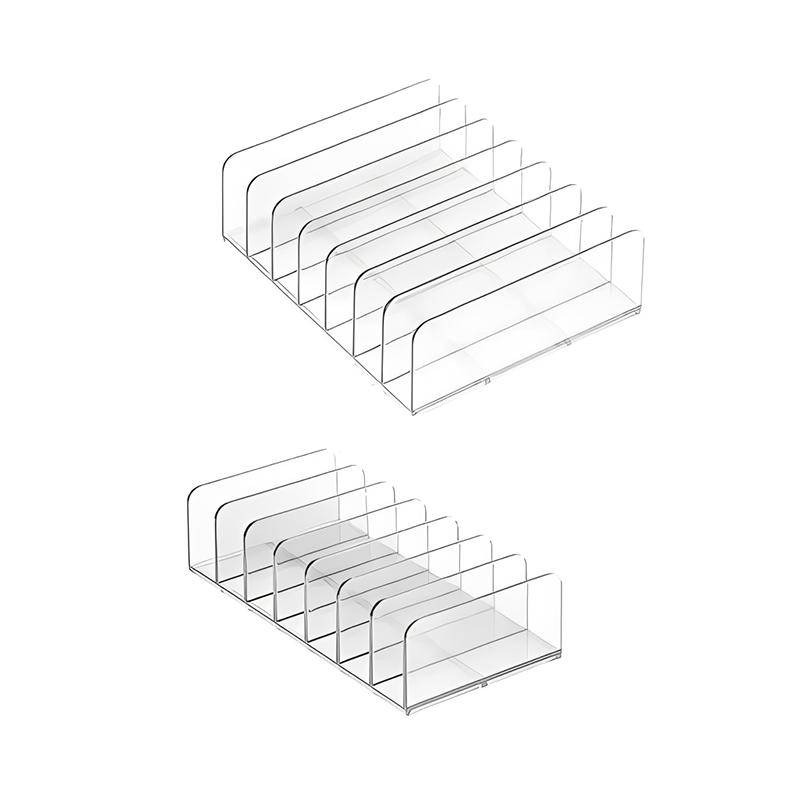 Clear Acrylic Makeup Palette Organizer,7-Slot Cosmetic Storage Rack for Eyeshadow,Blush & Powder Palettes