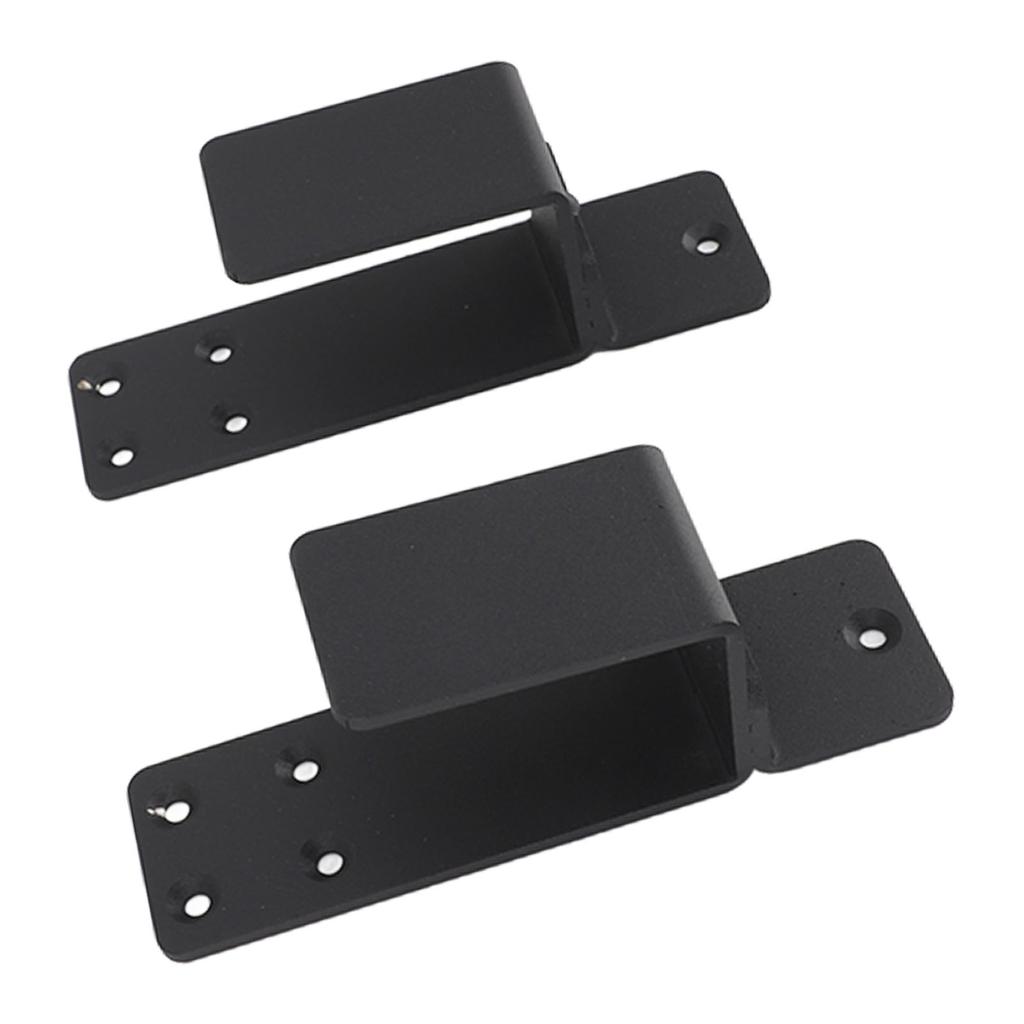 2PCS Door Barricade Brackets Open Bar Holder Carbon Steel Easy Installation U Bracket for Garage Barn 2x4 Boards Black