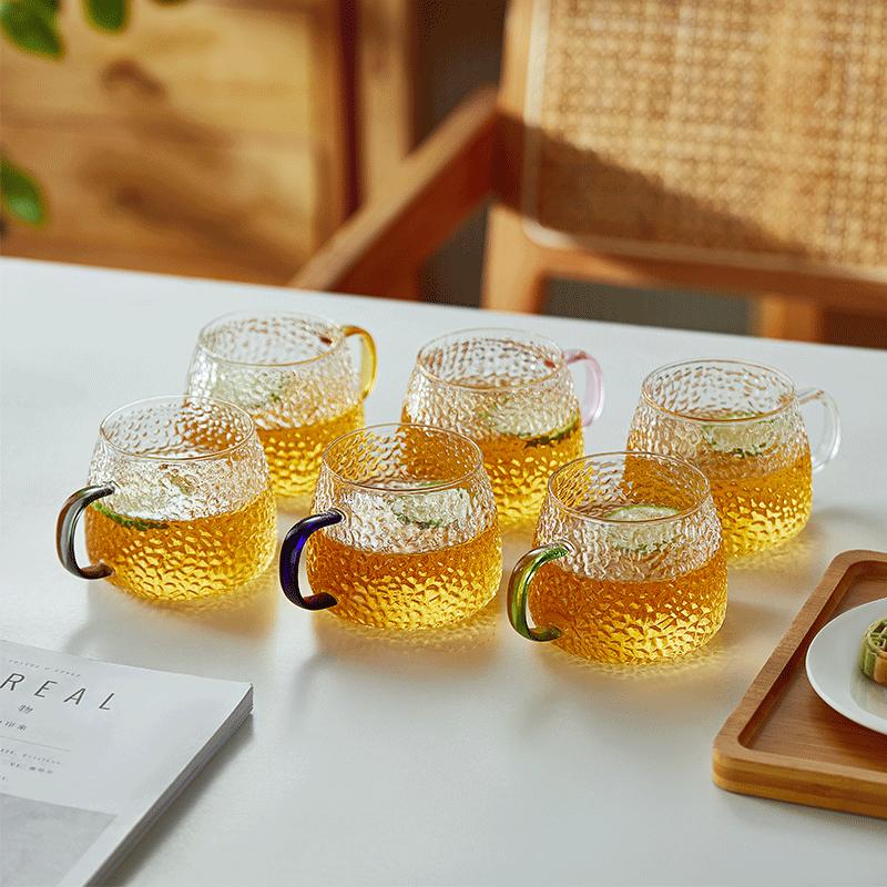 Mingguang Glass Tea Cup with Handle Heat-Resistant Home Brewing Drinking Cup Milk Cup